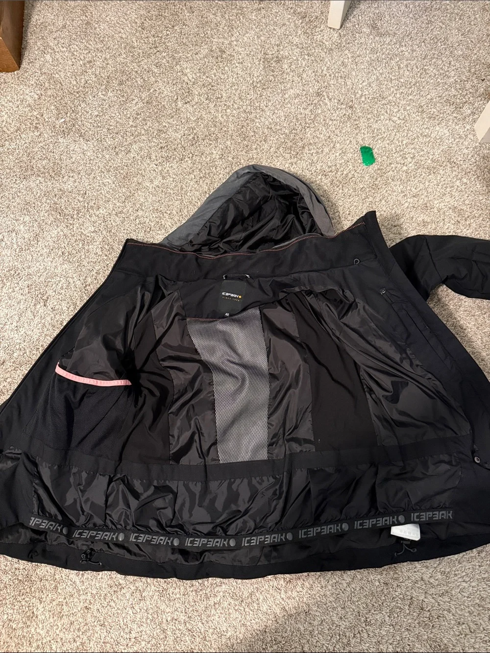 Women’s Ski Jacket - Black with Pink & Gray Chevron